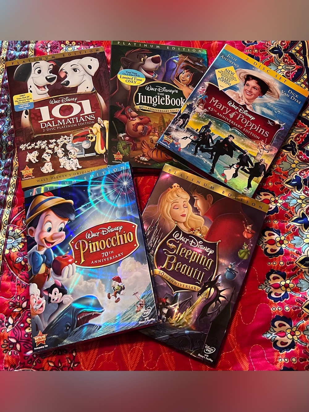 Disney Factory Sealed Collectible Platinum/Anniversary DVD’s